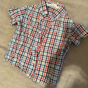 H&M Red and Blue Button Down Shirt Classic Plaid Design